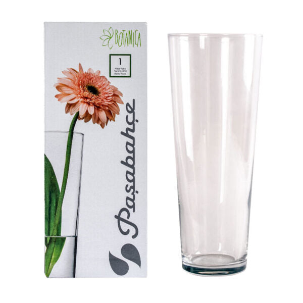 Elegant Konisk glasvase 26 cm.