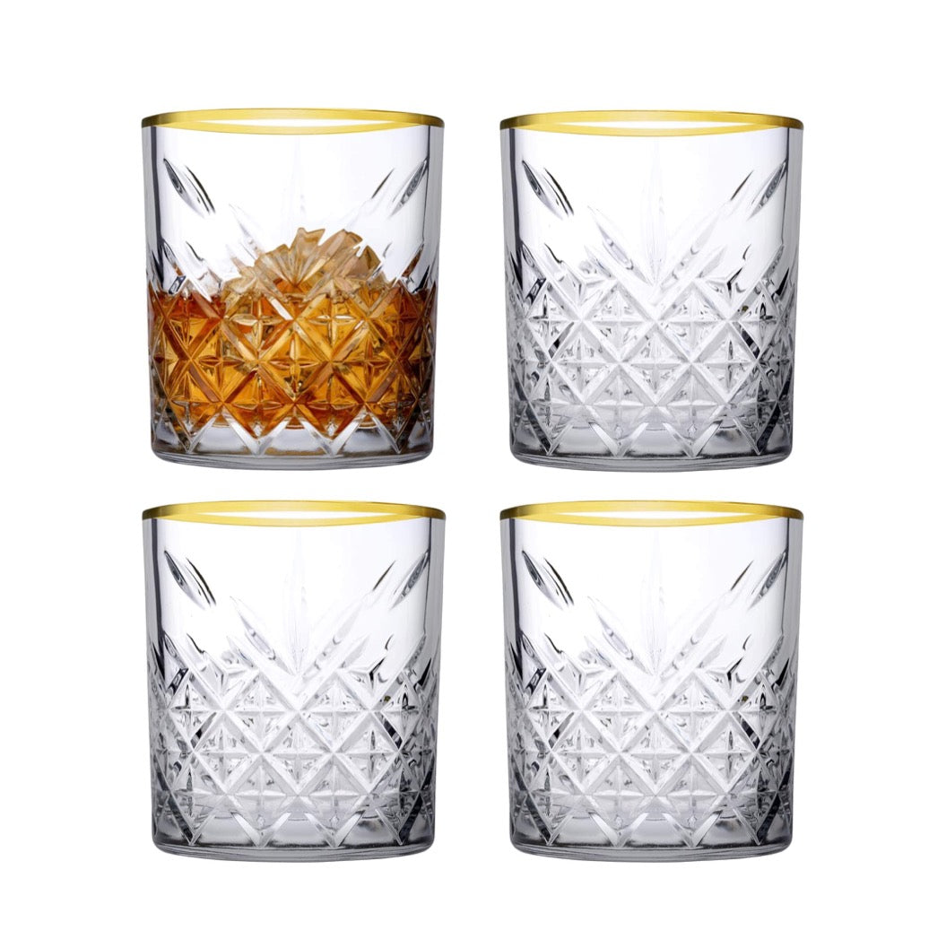Timeless Whiskey glas 35cl - Med guld kant