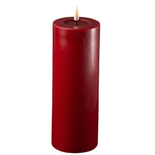 LED Bloklys Ø 7,5 X 20 Cm Bourgogne