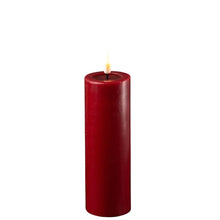 LED Bloklys Ø 5 X 15 Cm Bourgogne