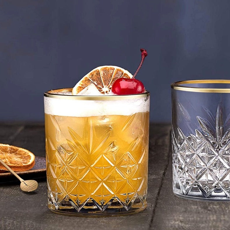 Timeless Whiskey glas 35cl - Med guld kant