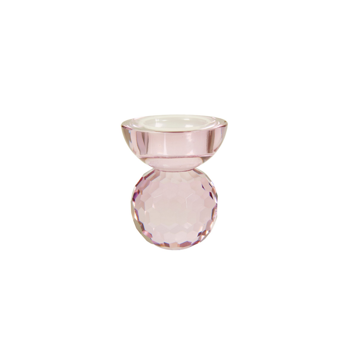 Rosa Krystal Fyrfads stage D7cm x H9cm