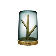 Smykke Træ med Grønt Glas låg (130mm)