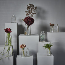 Flaske rund D8x16cm glas