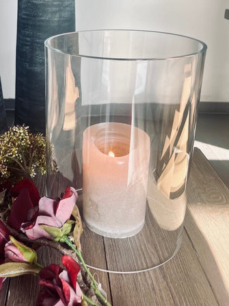 Elegant hurricane i klart glas - Stor cylinderform